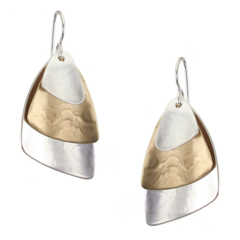 Layered Triangles Wire Earrings