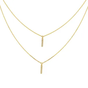 Layered Vertical Bar Diamond Necklace