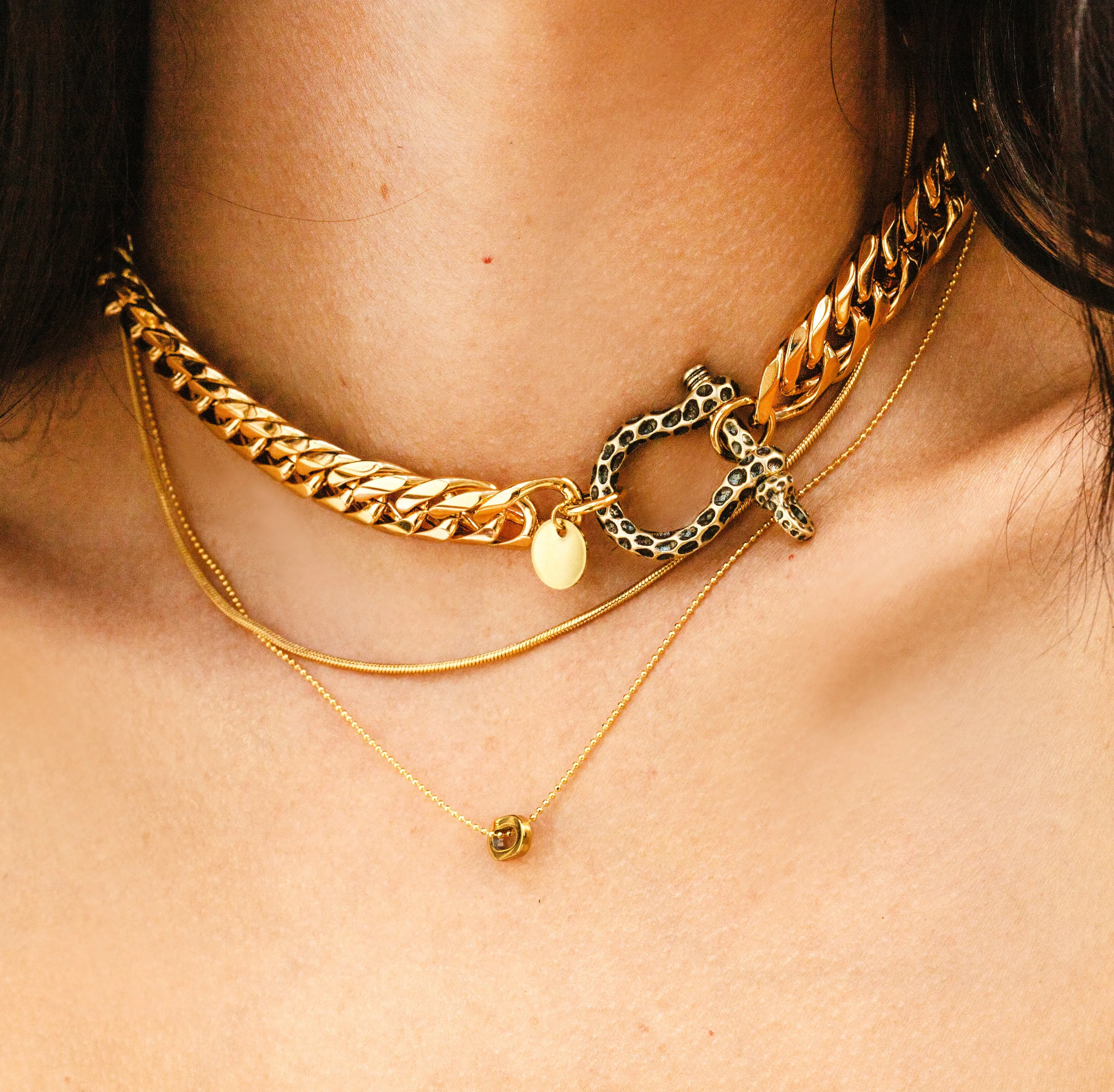 LE GIRAFFE HERRADURA LAYERED NECKLACE
