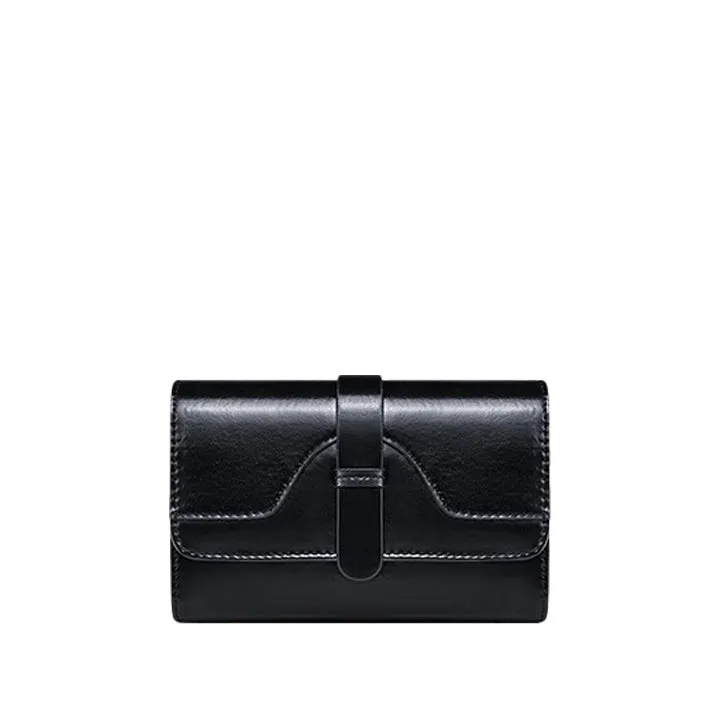 Leather Flap Mini Wallet