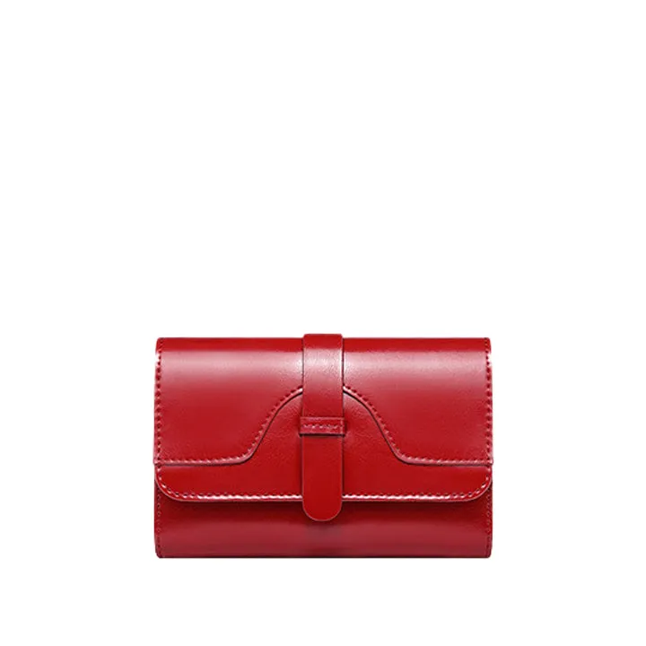 Leather Flap Mini Wallet