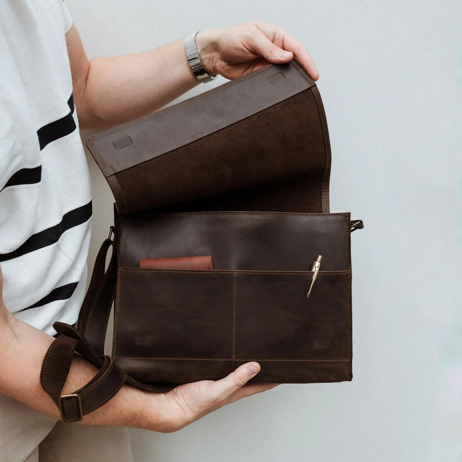 Leather Messenger Bag, Shoulder Bag