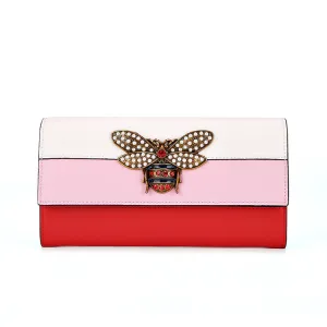 Leather Women's Wallet Contrast Color Big Wallet Long Paragraph Women's Long Wallet