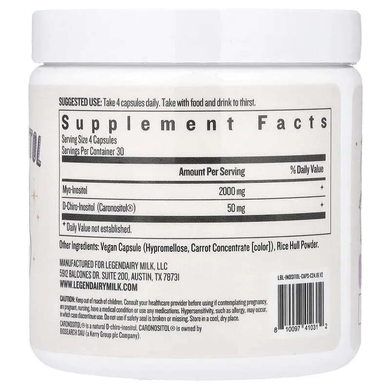 Legendairy Milk - Myo & D-Chiro Inositol, 120 Vegan Capsules