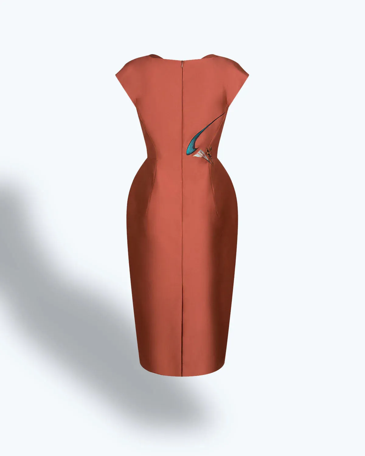 Leopard - Cap Sleeves Pegged Midi Dress