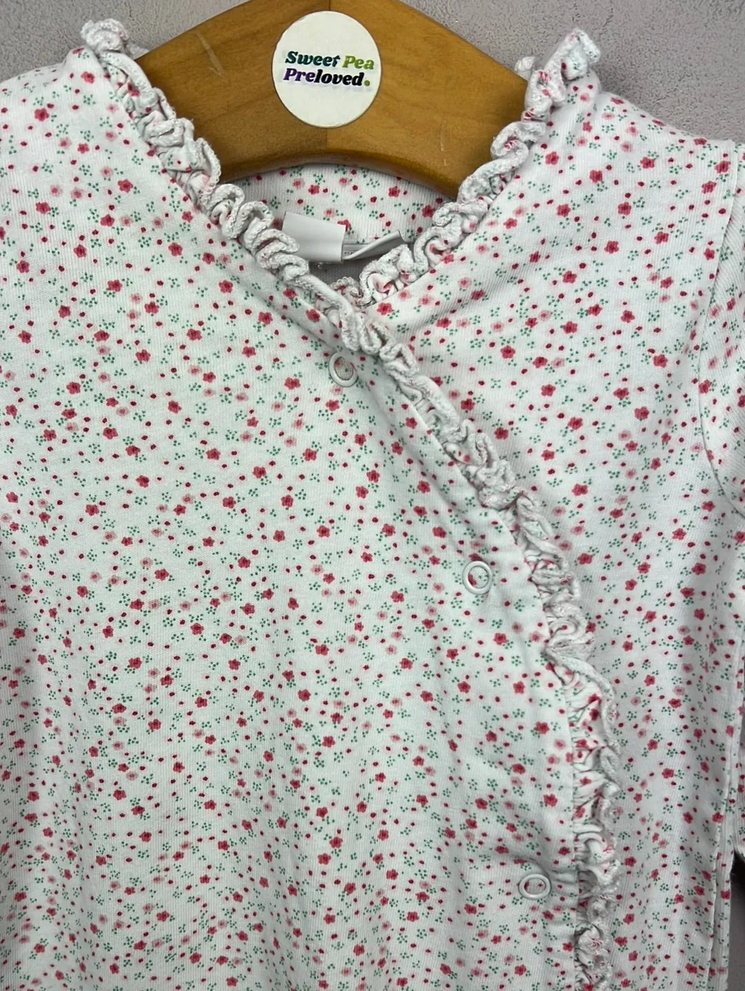 Little White Company Kimono floral sleepsuit 3-6m