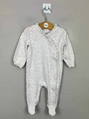 Little White Company Kimono floral sleepsuit 3-6m