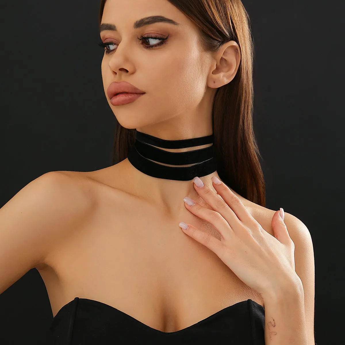 Lolita Layered Velvet Choker Necklace Set