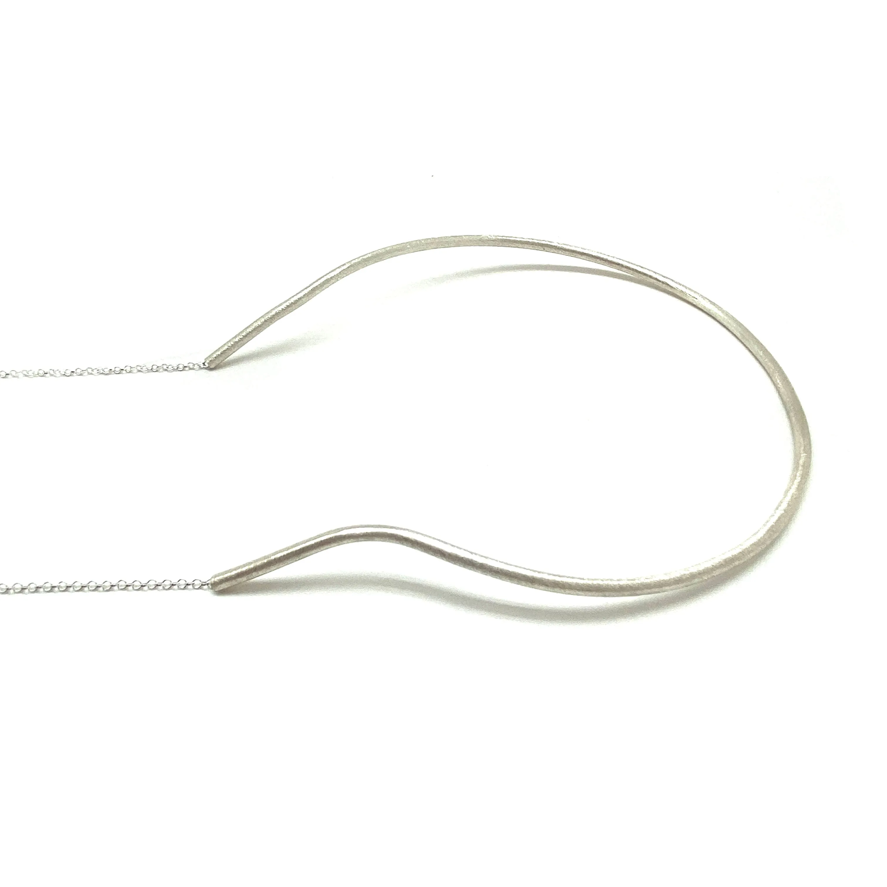 Long Spinel Silver Drape Necklace