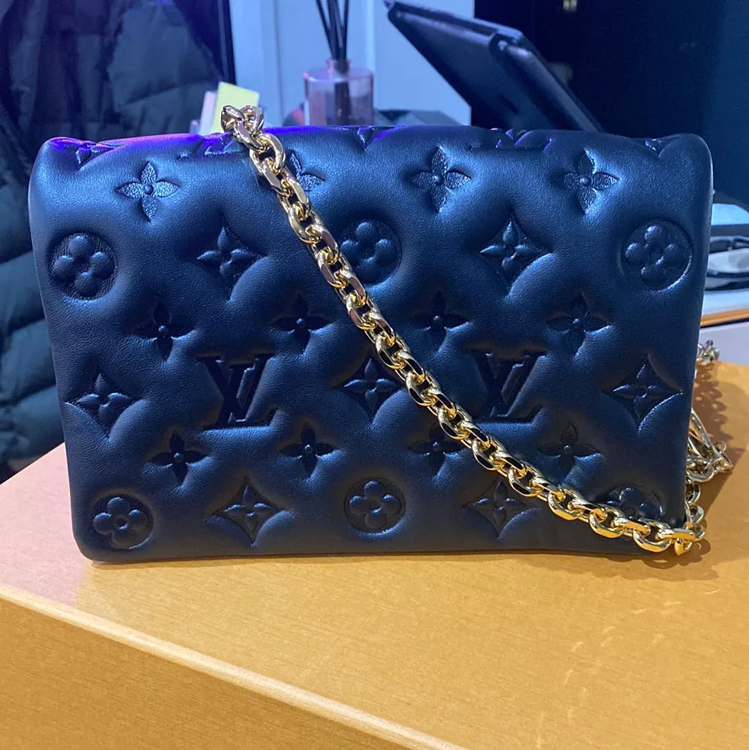 Louis Vuitton Black Monogram Embossed Coussin Pochette