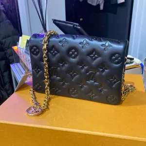 Louis Vuitton Black Monogram Embossed Coussin Pochette