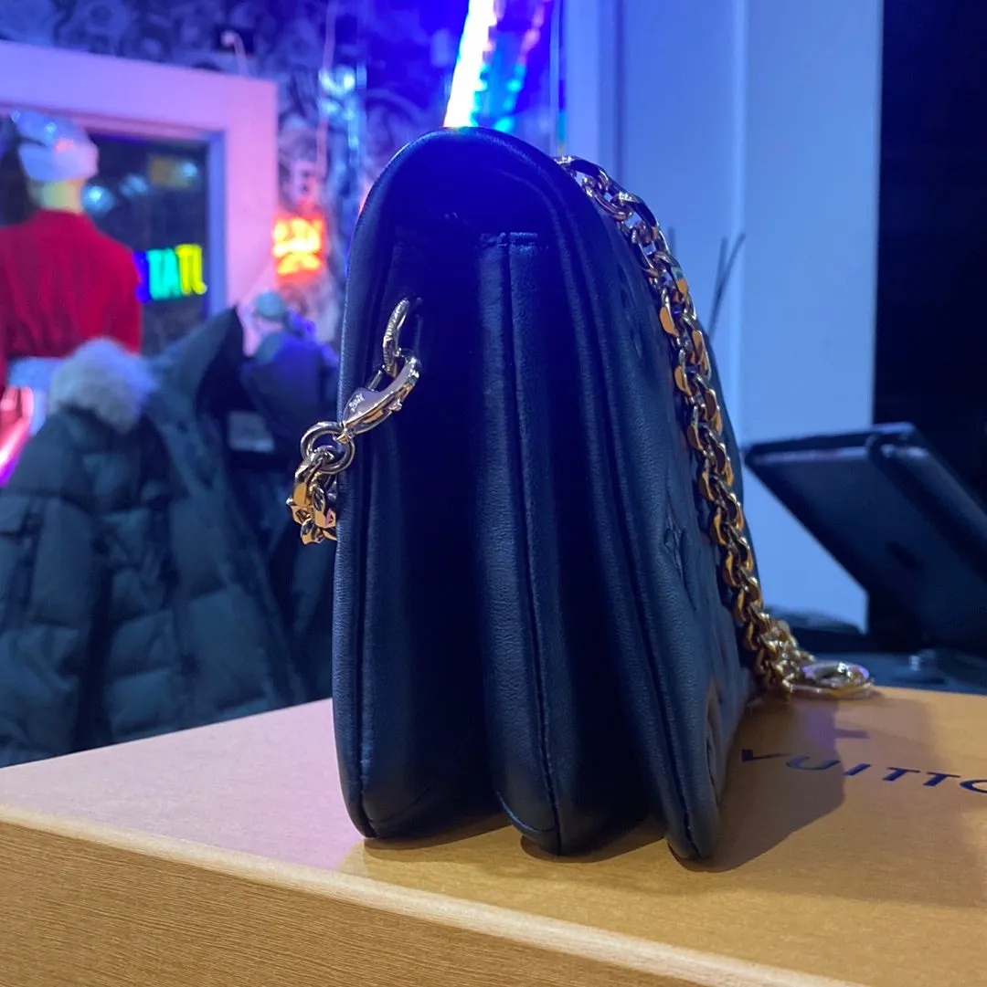 Louis Vuitton Black Monogram Embossed Coussin Pochette