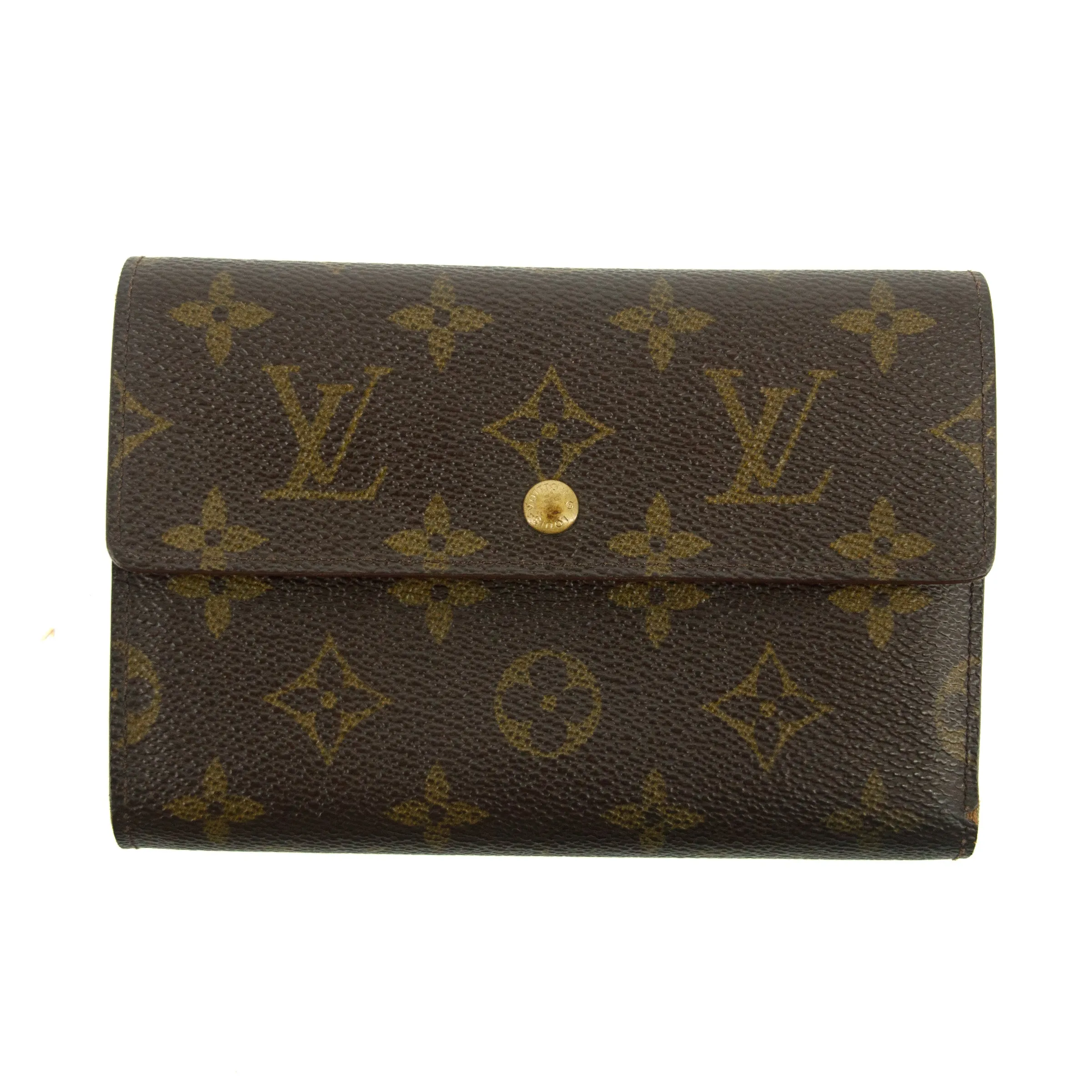 Louis Vuitton Brown Monogram Canvas Porte Tresor Etui Papiers Wallet #3049