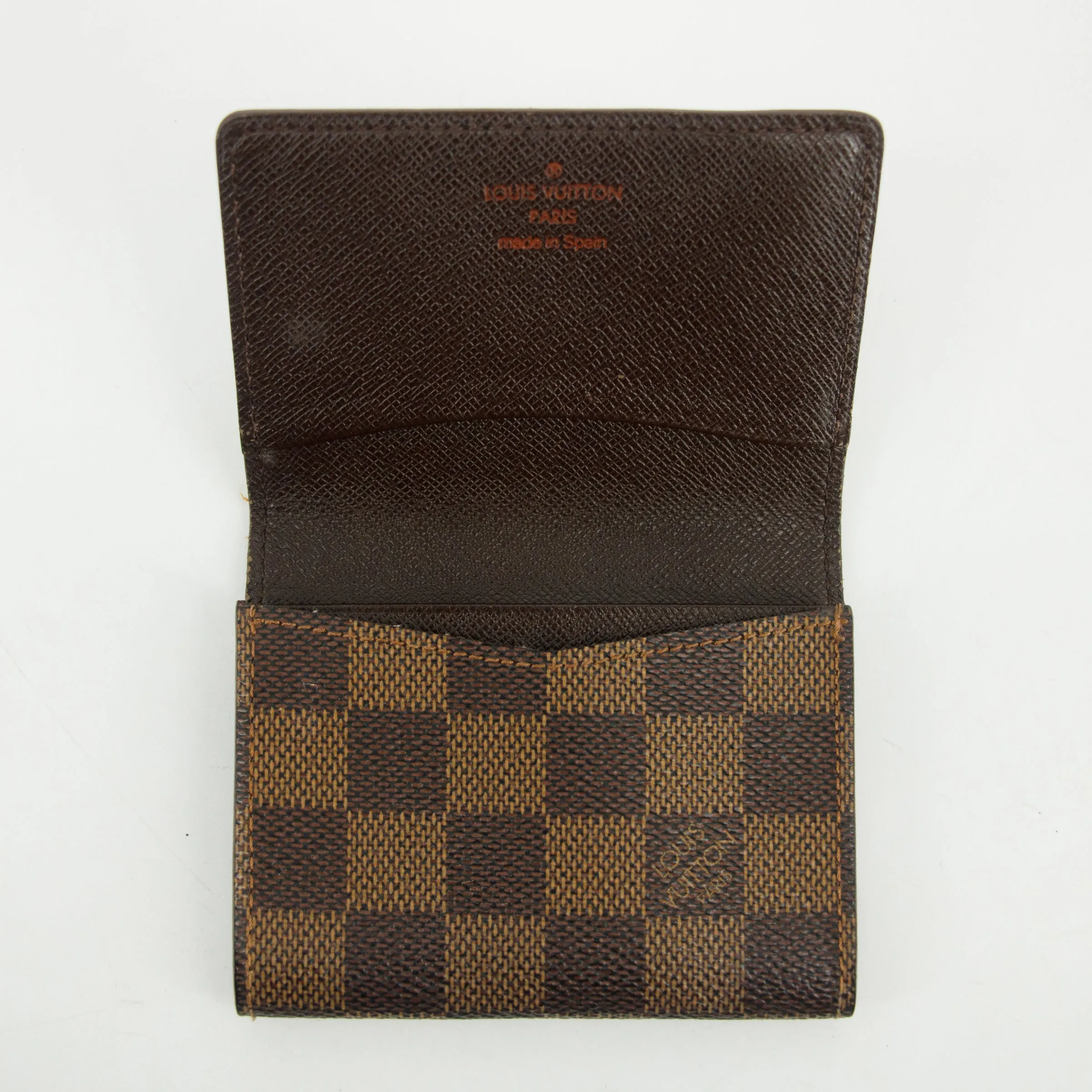 Louis Vuitton Damier Ebene Card Case Wallet #2990