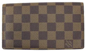 LOUIS VUITTON Damier Ebene Checkbook Cover Card Holder Wallet