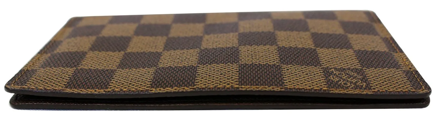 LOUIS VUITTON Damier Ebene Checkbook Cover Card Holder Wallet