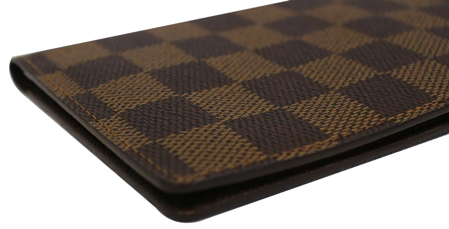 LOUIS VUITTON Damier Ebene Checkbook Cover Card Holder Wallet