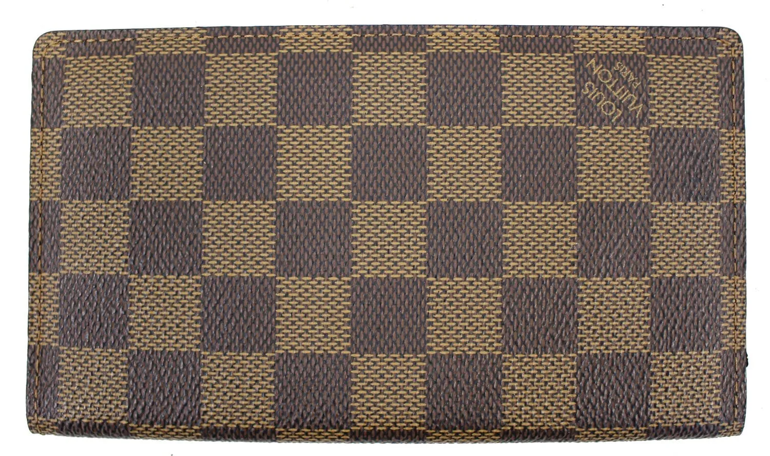 LOUIS VUITTON Damier Ebene Checkbook Cover Card Holder Wallet