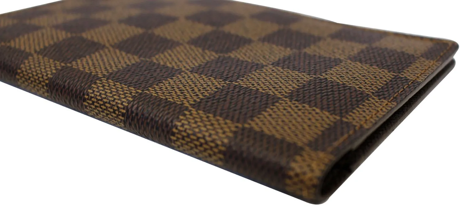 LOUIS VUITTON Damier Ebene Checkbook Cover Card Holder Wallet