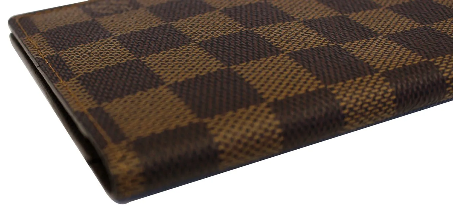 LOUIS VUITTON Damier Ebene Checkbook Cover Card Holder Wallet