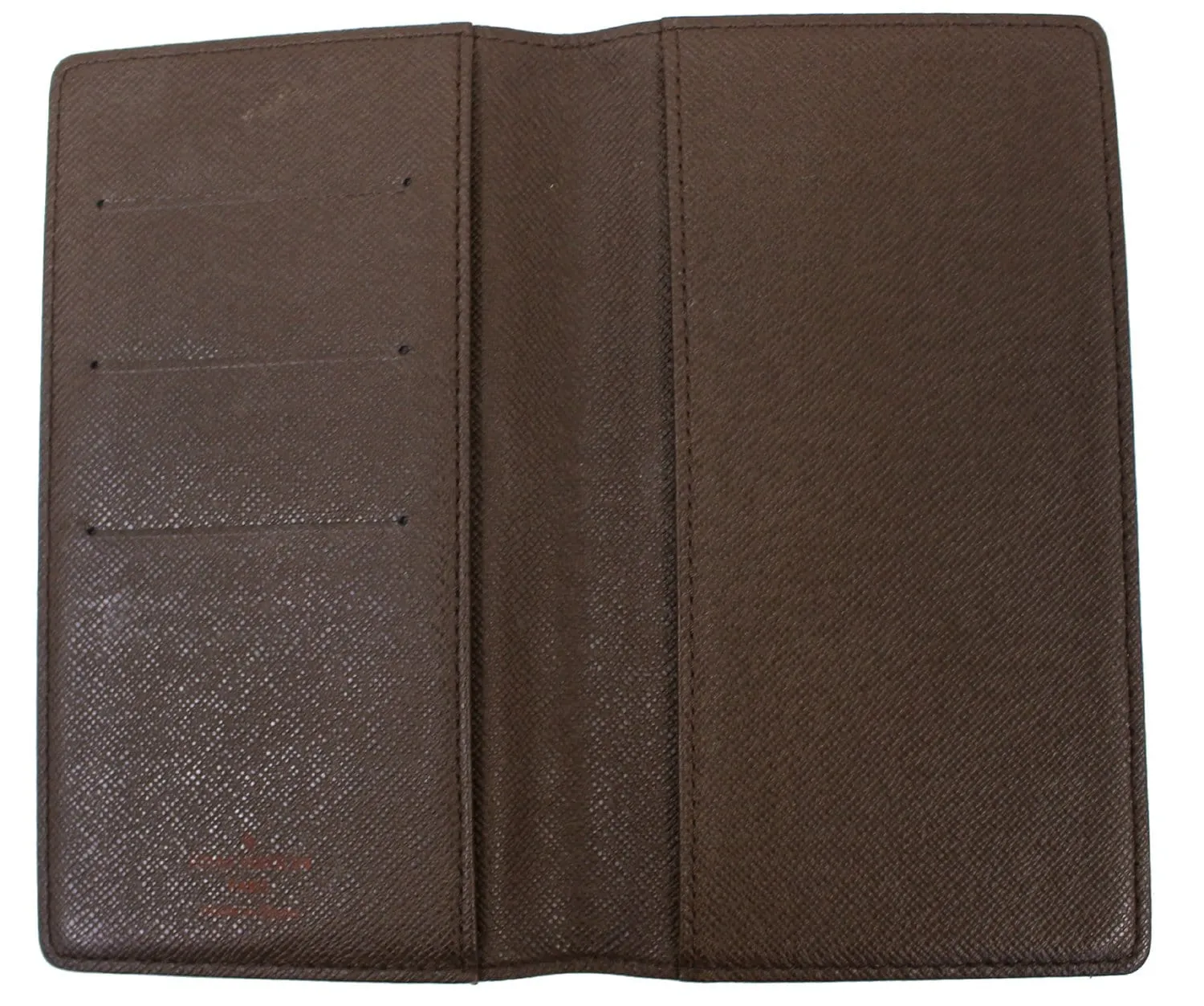 LOUIS VUITTON Damier Ebene Checkbook Cover Card Holder Wallet