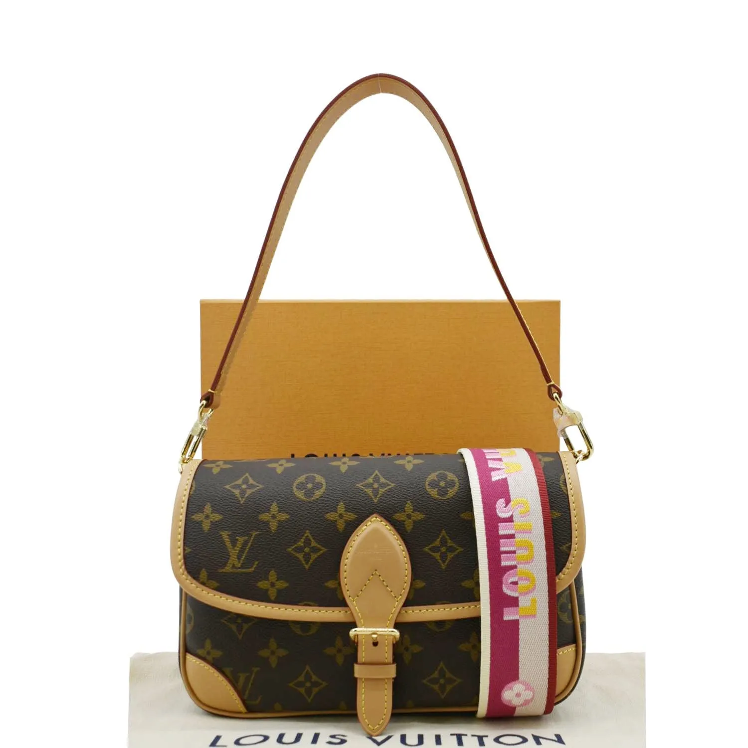 LOUIS VUITTON Diane Monogram Canvas Shoulder Bag Brown