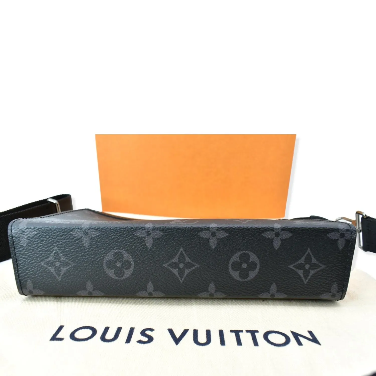 Louis Vuitton Gaston Wearable Monogram Eclipse Reverse Wallet Crossbody Bag Gray
