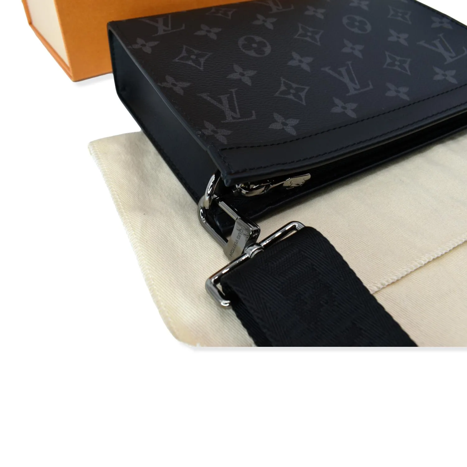 Louis Vuitton Gaston Wearable Monogram Eclipse Reverse Wallet Crossbody Bag Gray