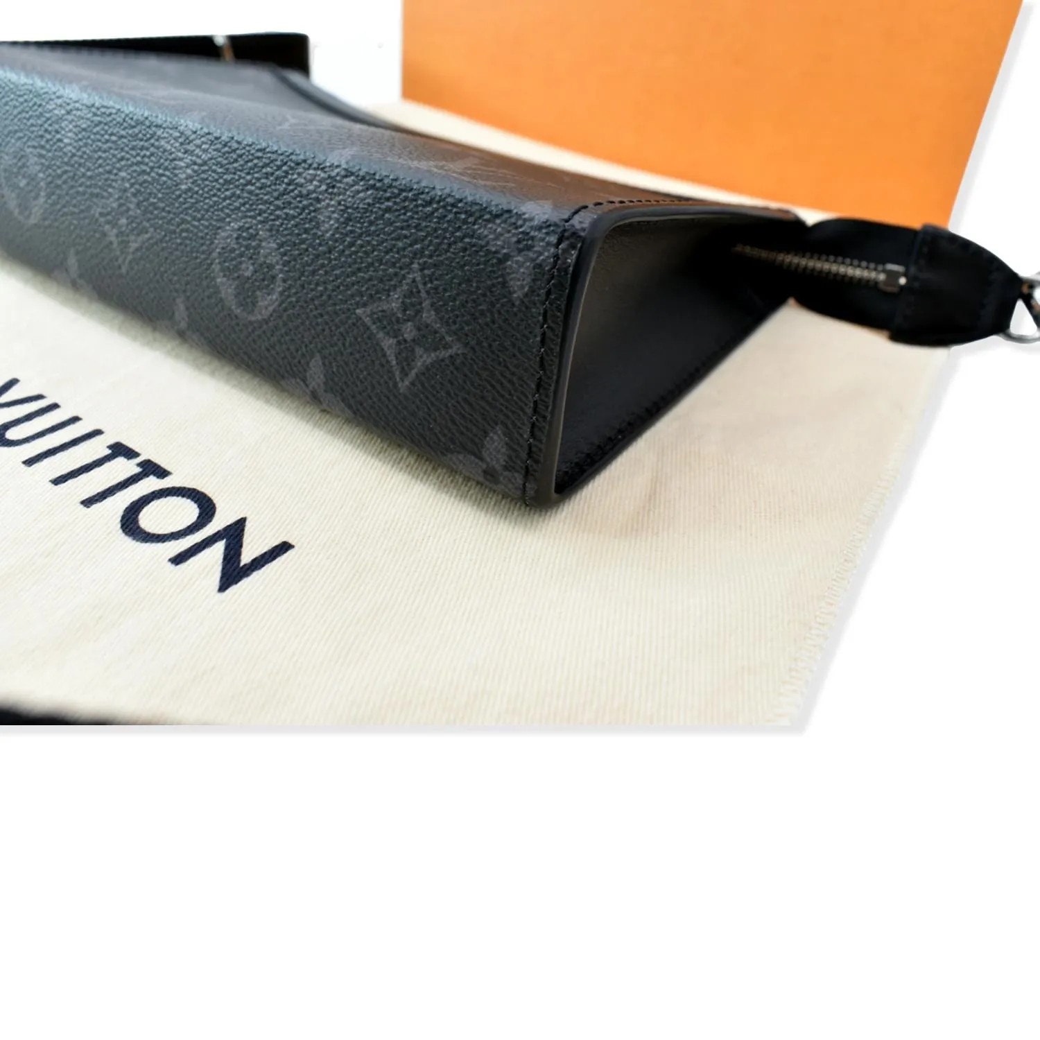 Louis Vuitton Gaston Wearable Monogram Eclipse Reverse Wallet Crossbody Bag Gray