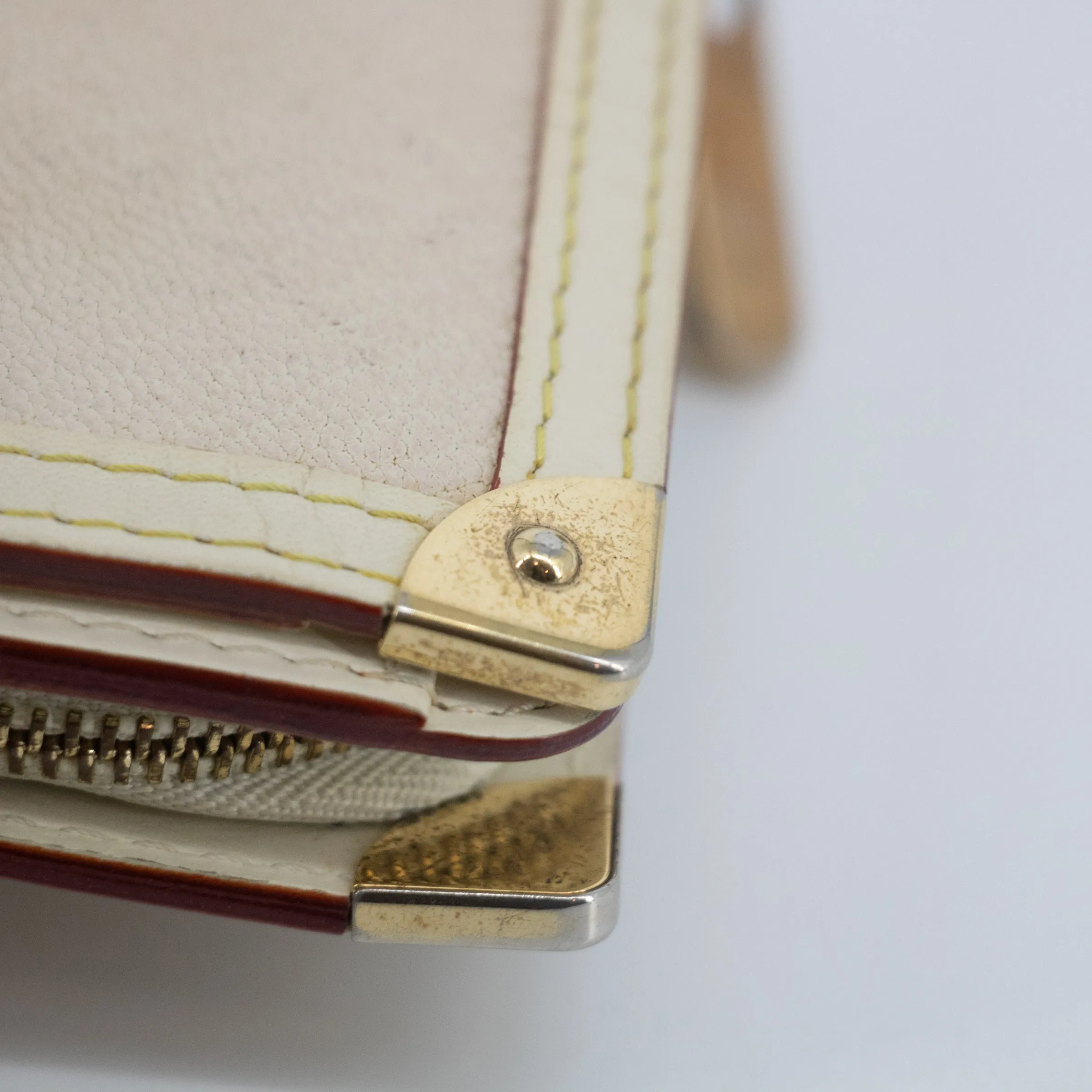 Louis Vuitton Ivory Suhali Compact Zippy Wallet  #2055