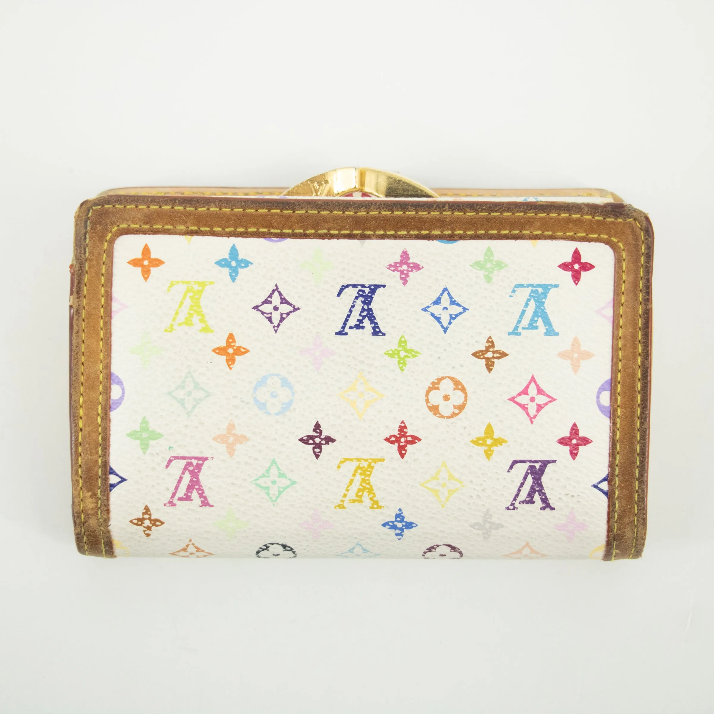 Louis Vuitton Multicolor Canvas Kisslock Wallet #973