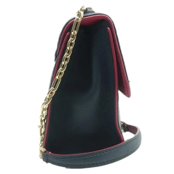LOUIS VUITTON Saint Sulpice PM Empreinte Leather Crossbody Bag Navy Blue