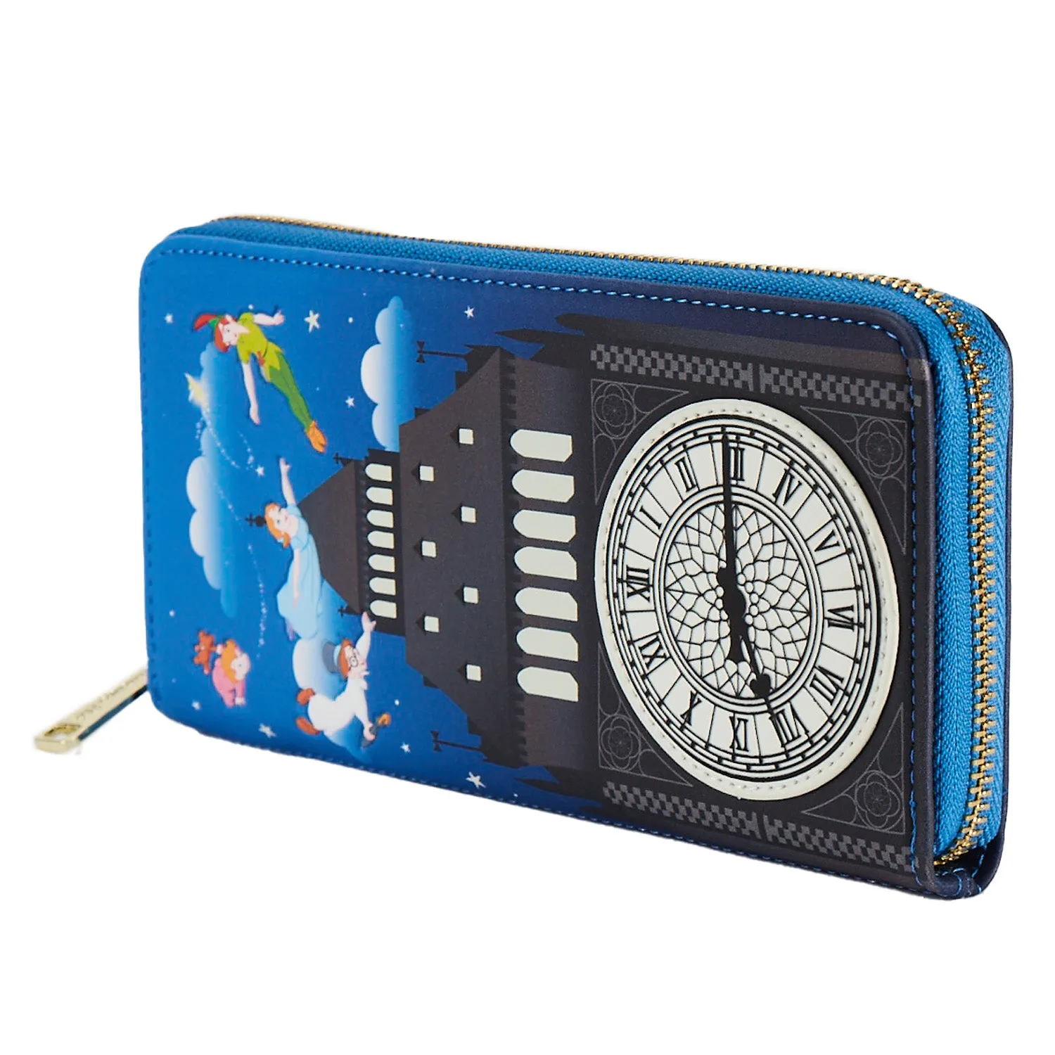 Loungefly Peter Pan Clock Glow in the Dark Zip Around Wallet