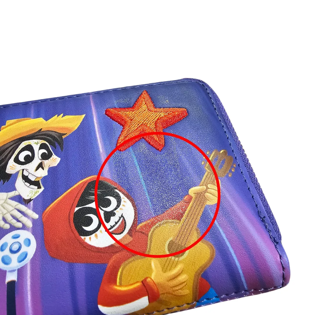 Loungefly Pixar Moments Coco Miguel and Hector Performance Zip Around Wallet DEFECTIVE #209