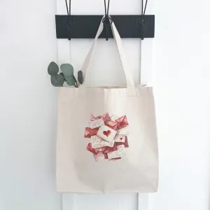 Love Letter Stack - Valentine's Day Canvas Tote Bag