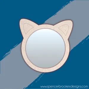 MDF and Acrylic Mirror - Round Cat