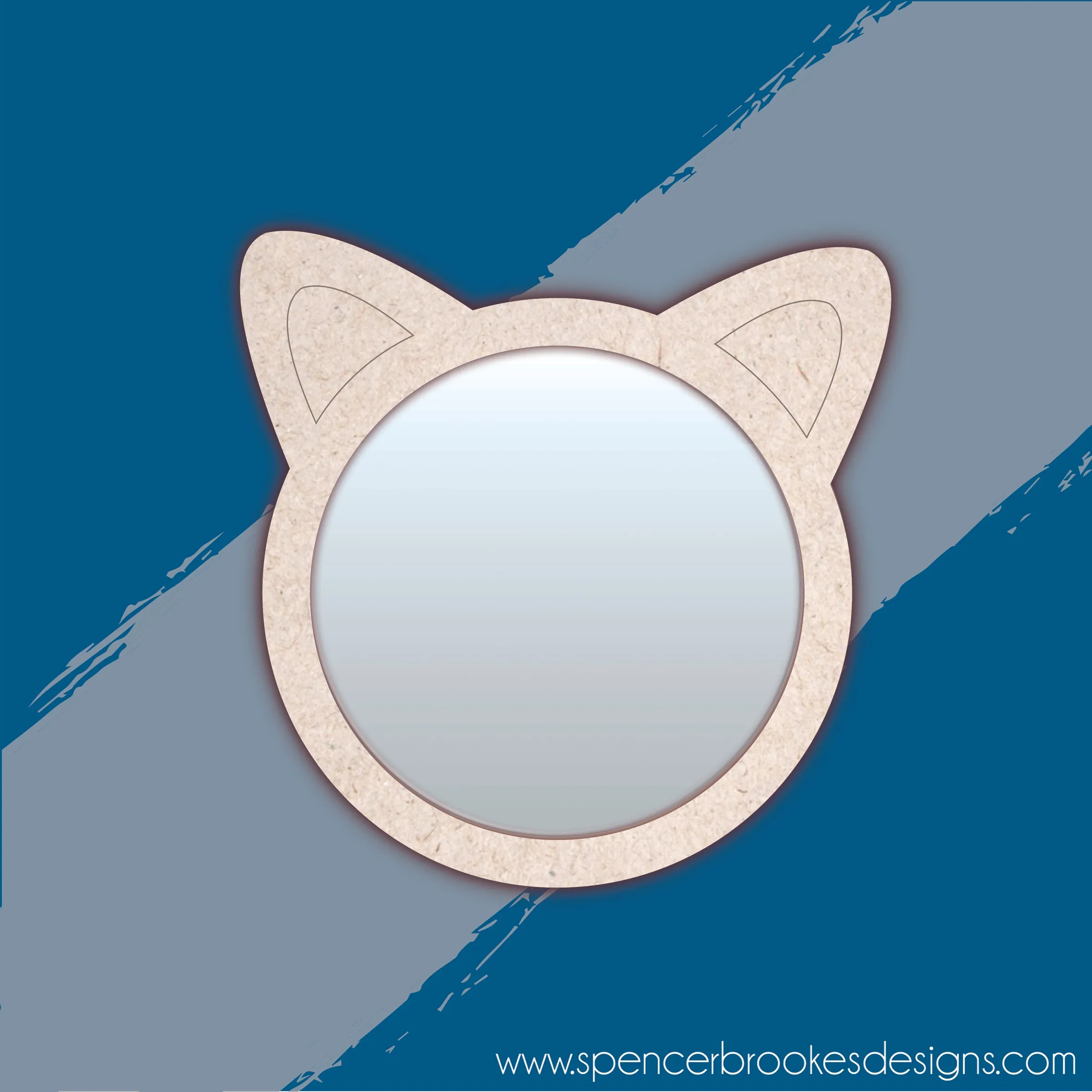 MDF and Acrylic Mirror - Round Cat