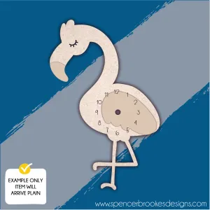MDF Layered Clock - Flamingo