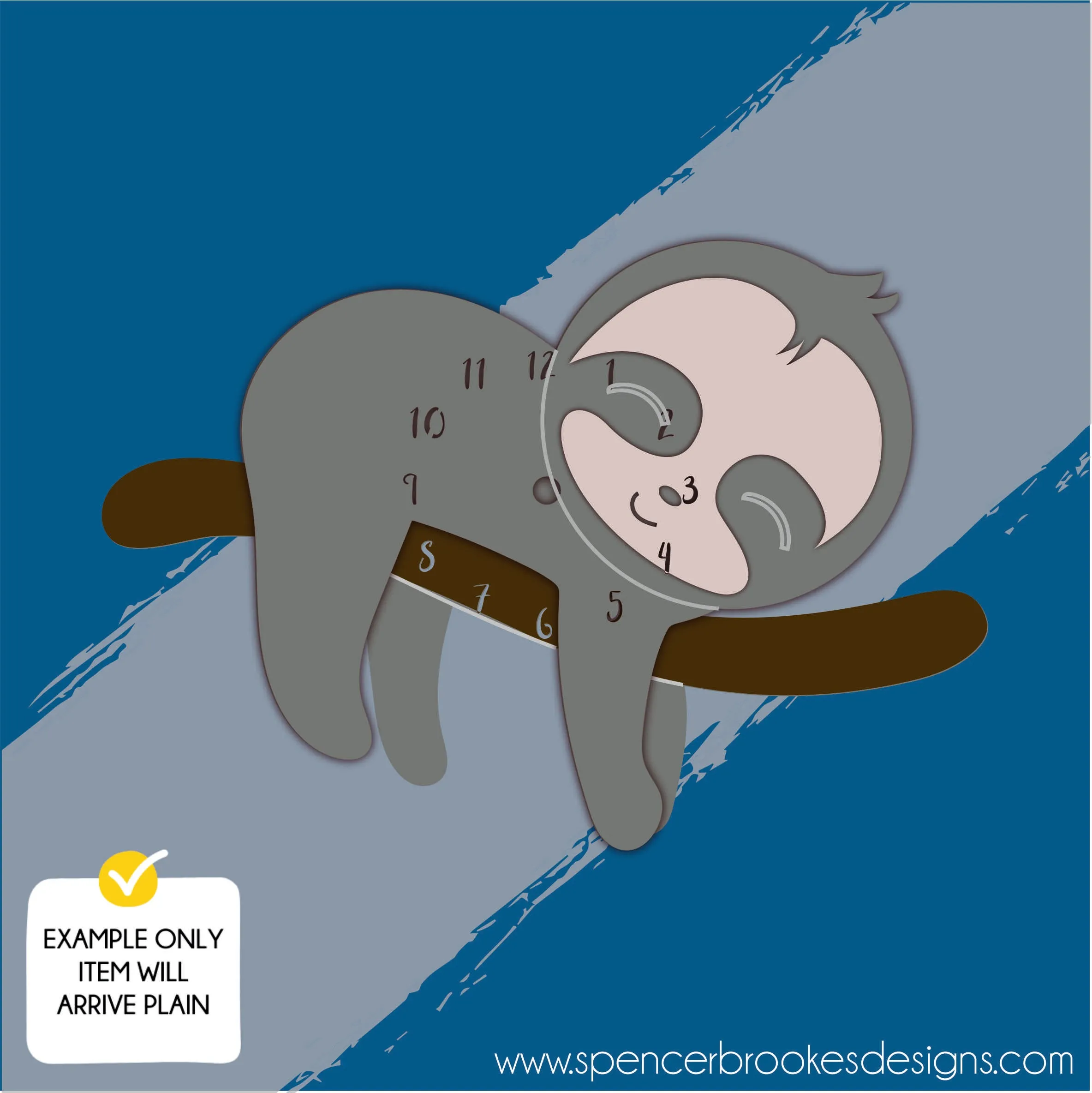 MDF Layered Clock - Sloth
