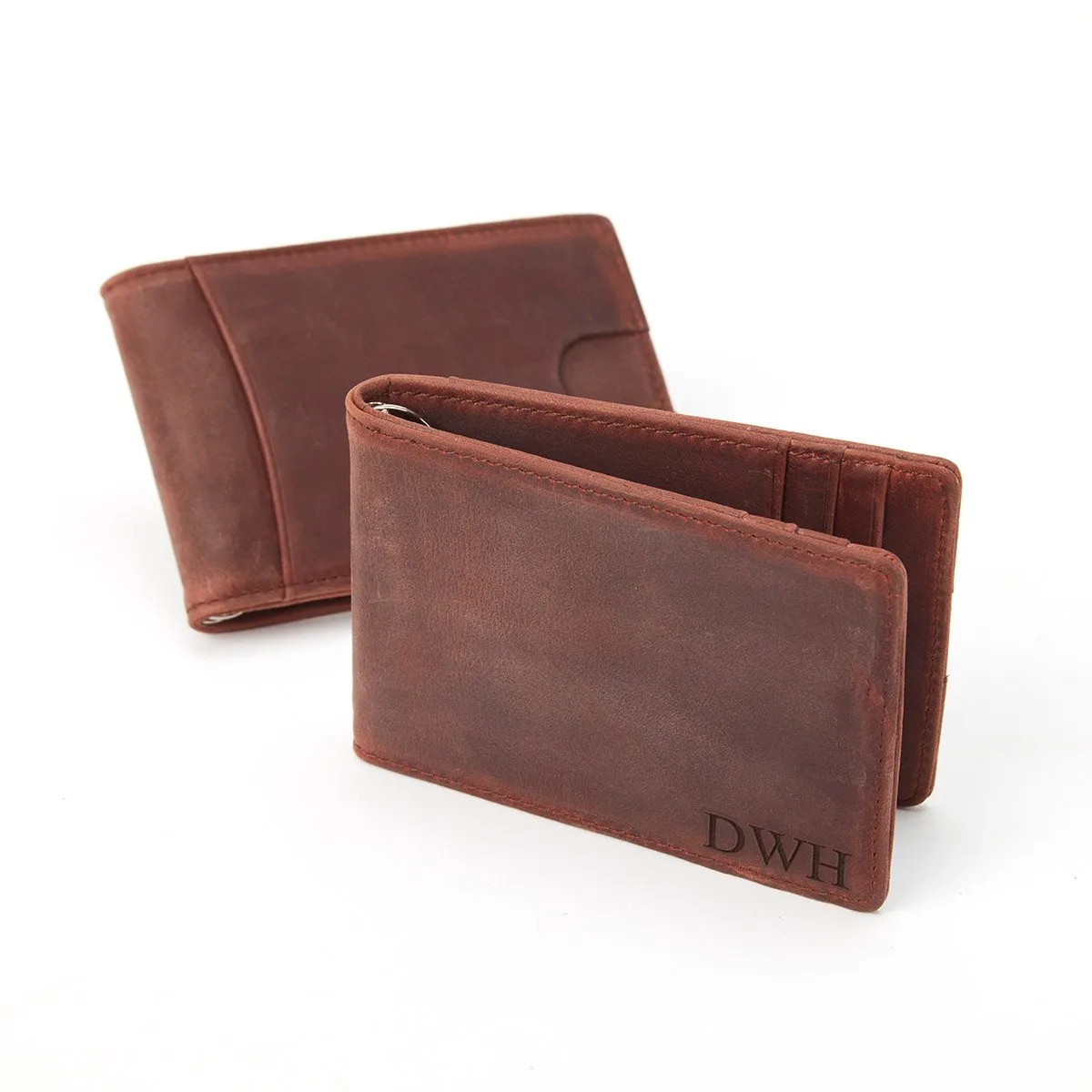 Men's Leather Slim Wallet   Money Clip