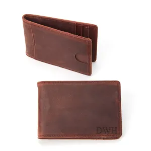 Men's Leather Slim Wallet   Money Clip