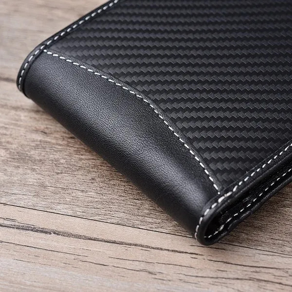 Mens RFID Carbon Black ID Wallet Slim Credit Card Holder Minimalist