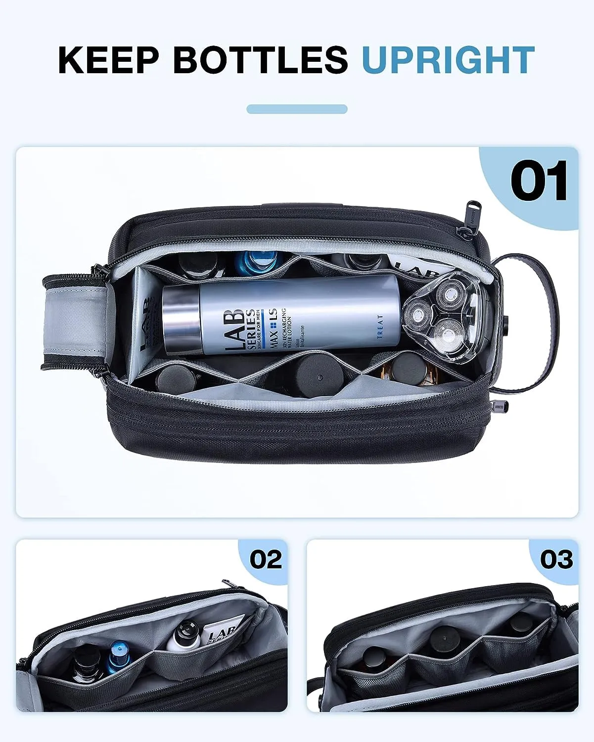 Mens Travel Toiletry Bag Waterproof Shaving Bag