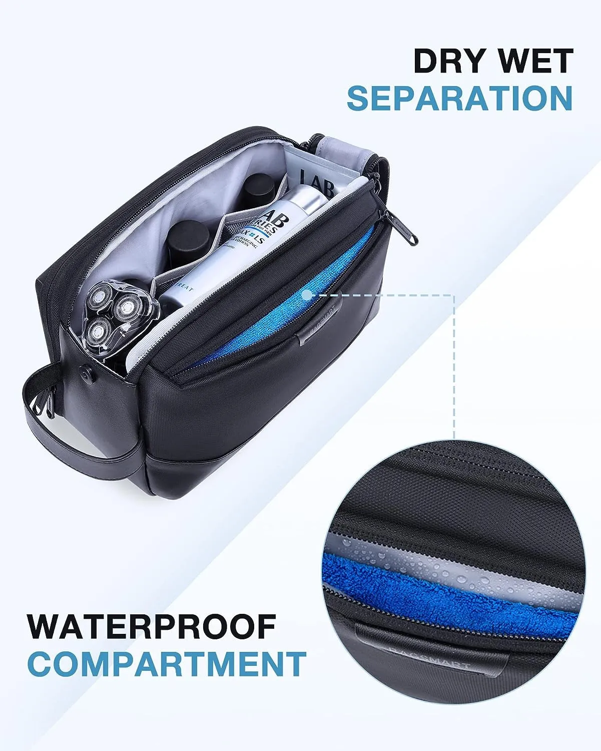 Mens Travel Toiletry Bag Waterproof Shaving Bag