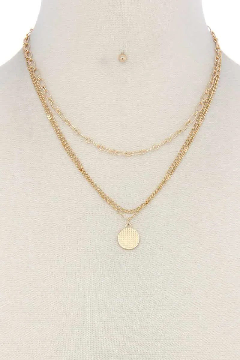 Metal layered necklace