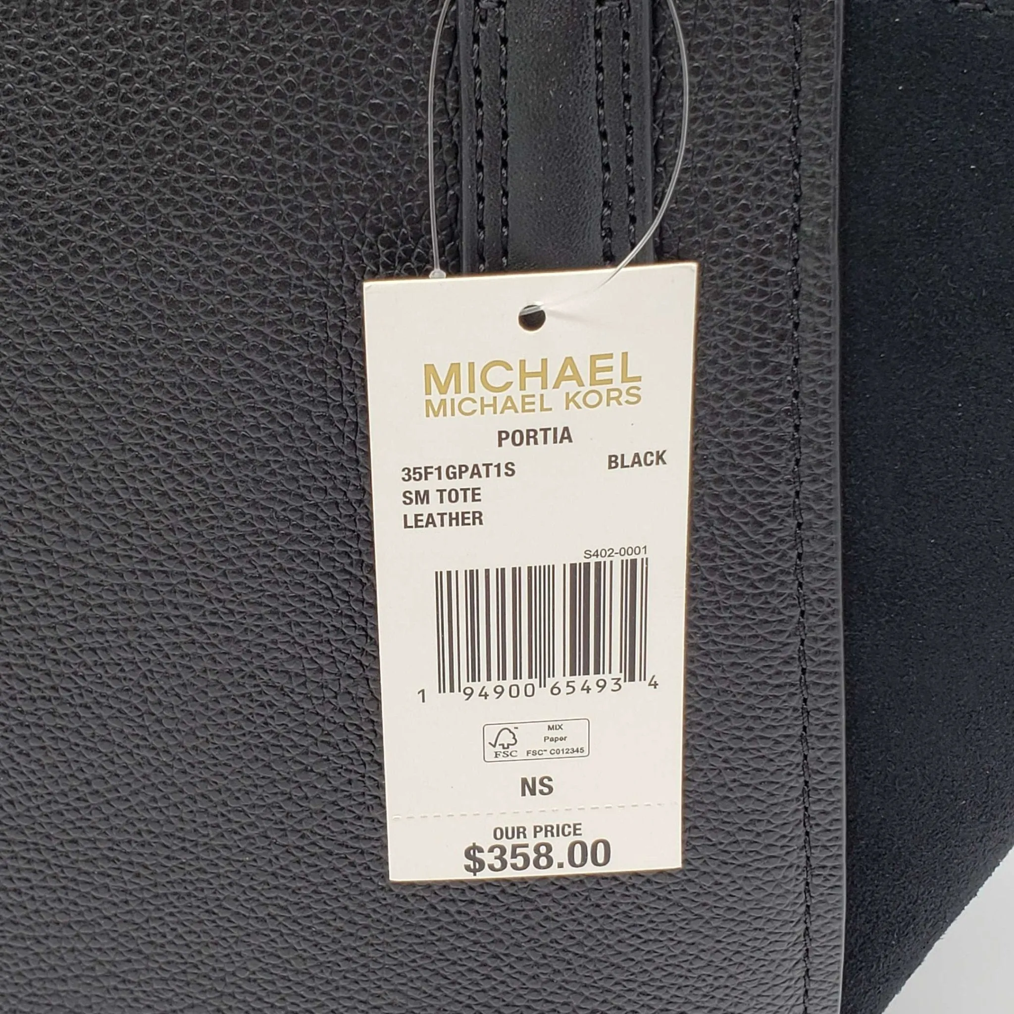 Michael Kors Portia Black Leather Tote Bag
