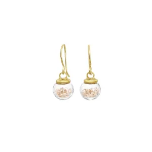 Mini Vermeil Champagne Crystal Globe Earrings