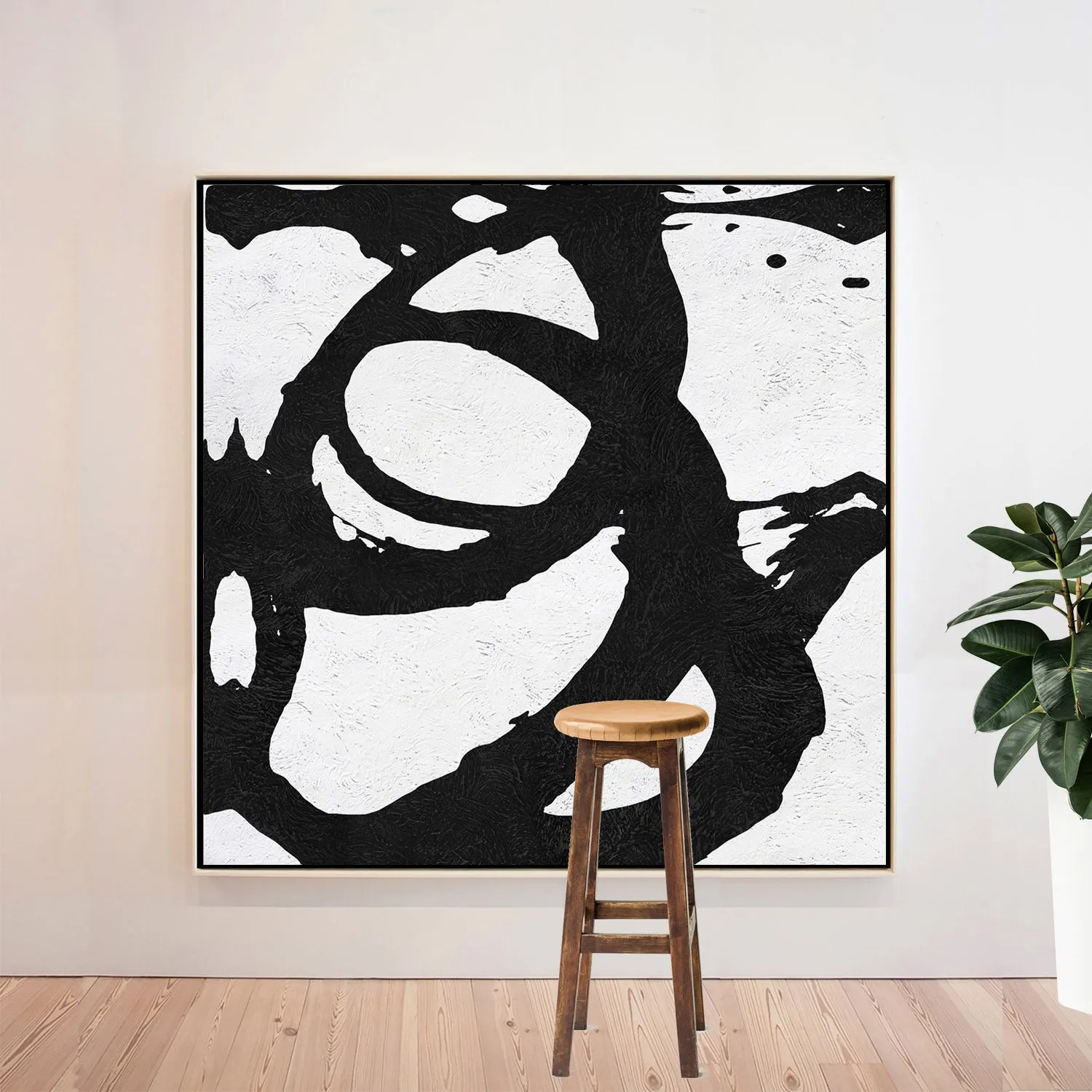 Minimal Black and White Painting MN84A