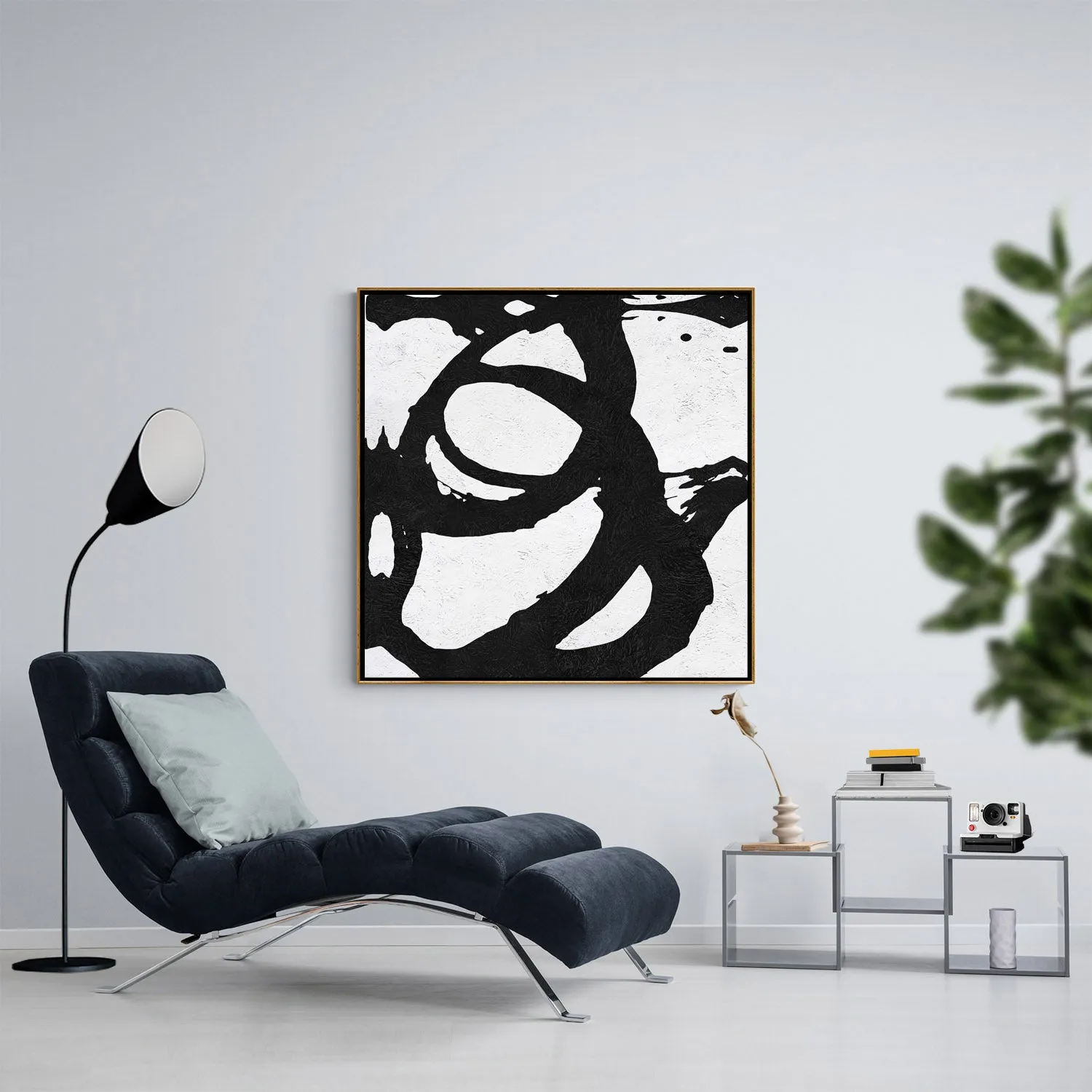 Minimal Black and White Painting MN84A