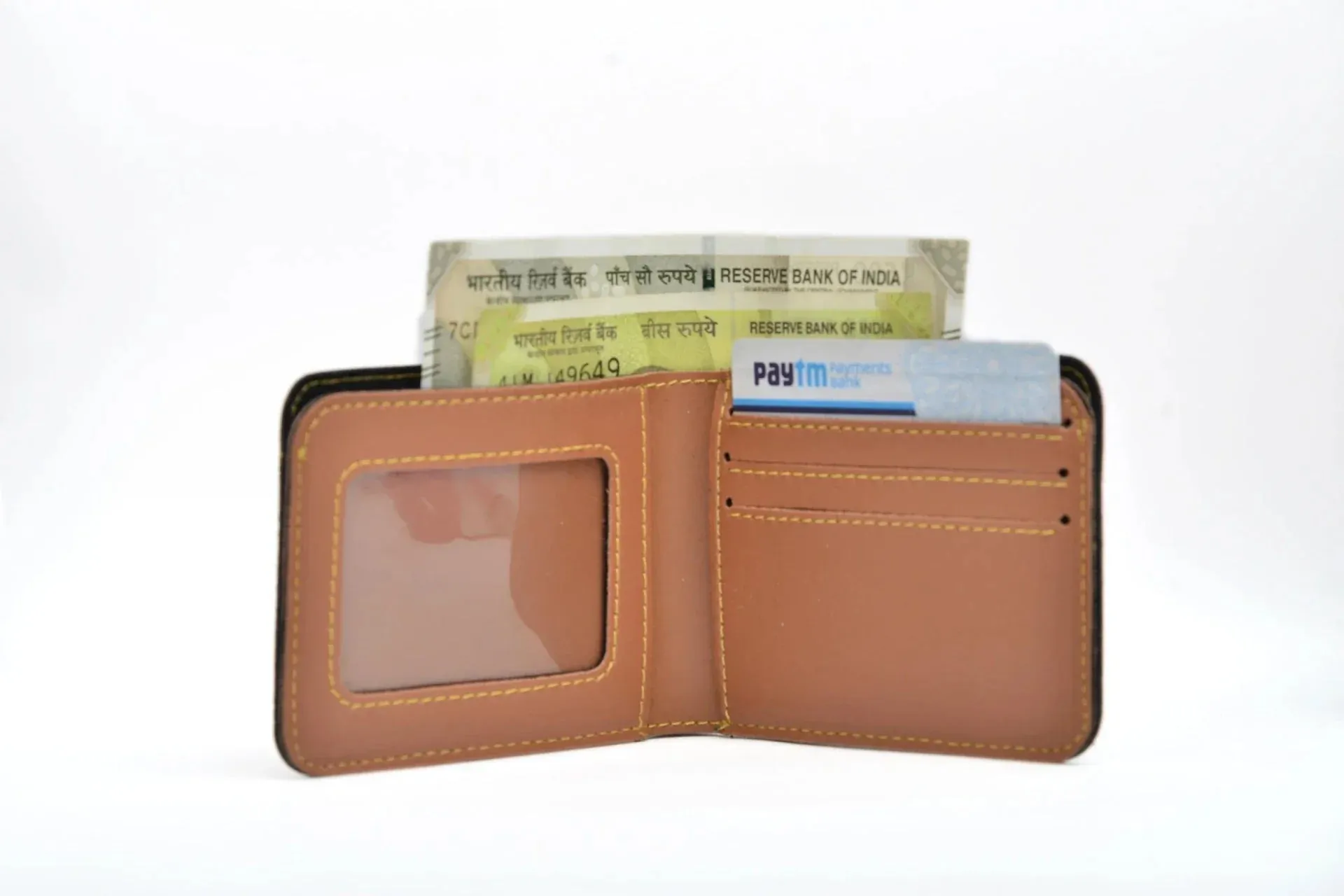 Minimal clutch & Men's Wallet & Personalised Couple Rainbow Classic WaterBottle - Tan